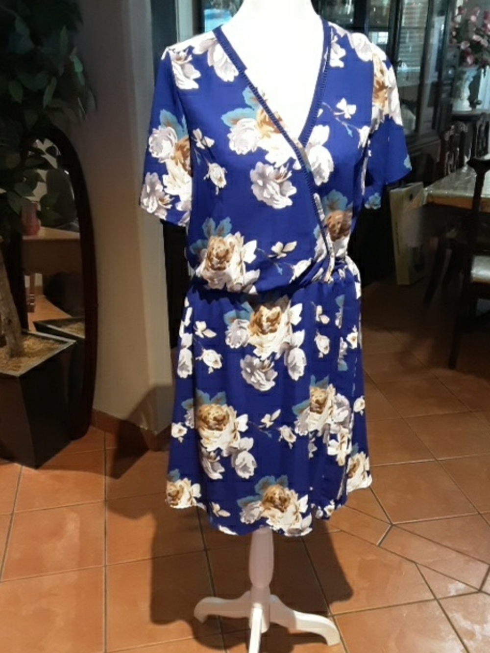 Sienna Sky Royal Blue Floral Wrap Dress
